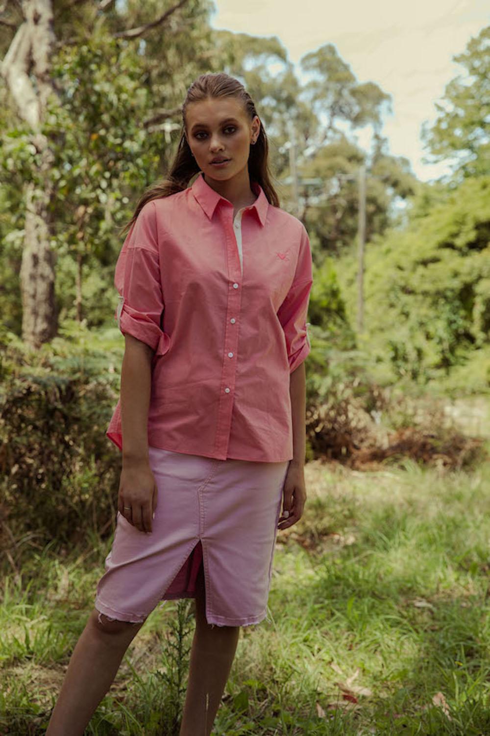 Iris Classic Oversize Geranium Pink Shirt