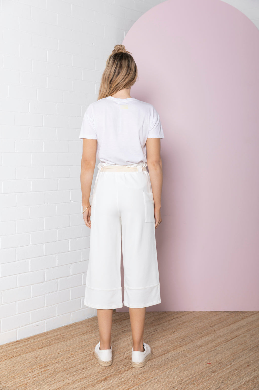 Wide Terry Culotte - pearl white