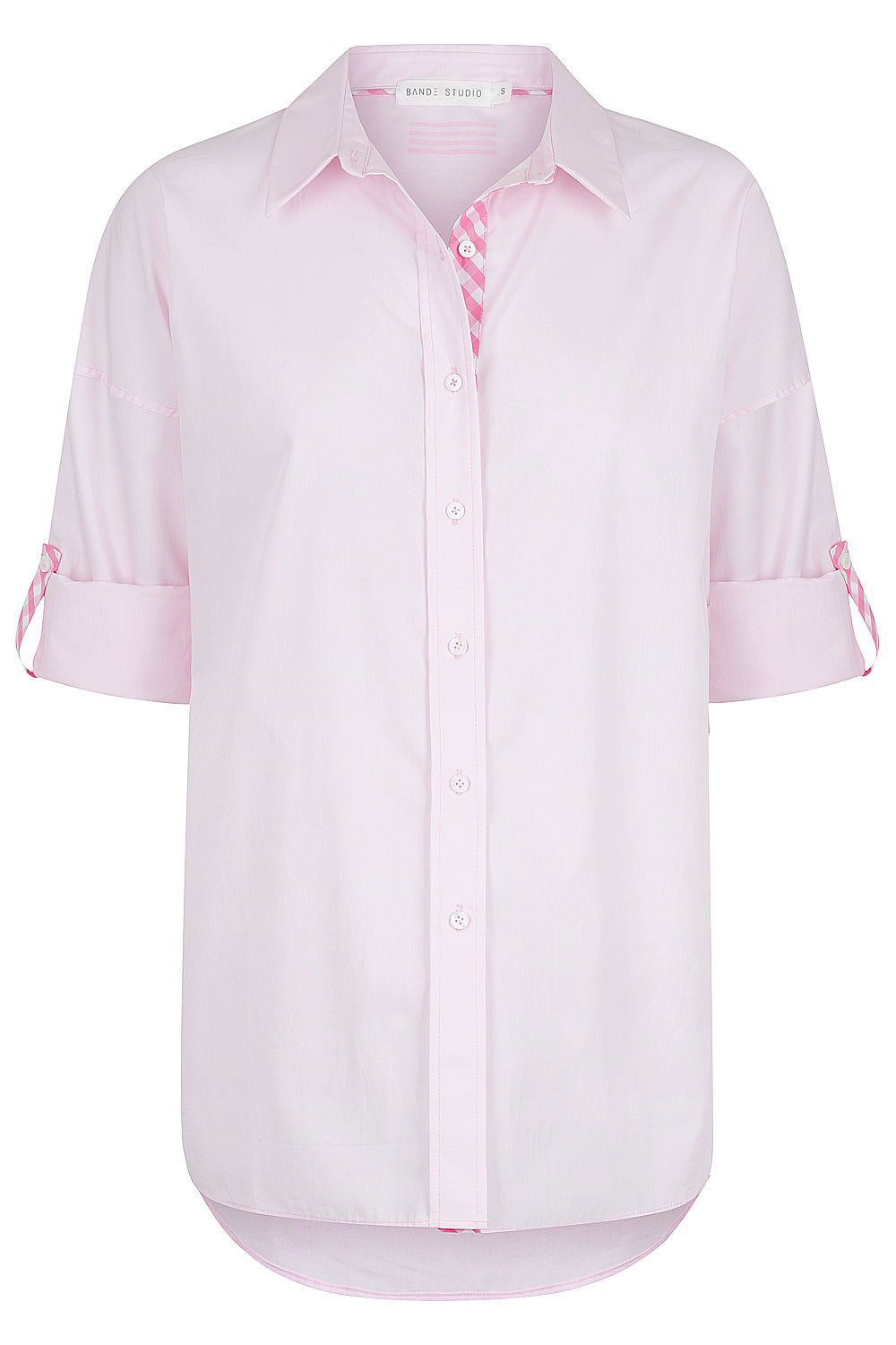 Classic Oversize Shirt - pale pink w/ pink gingham