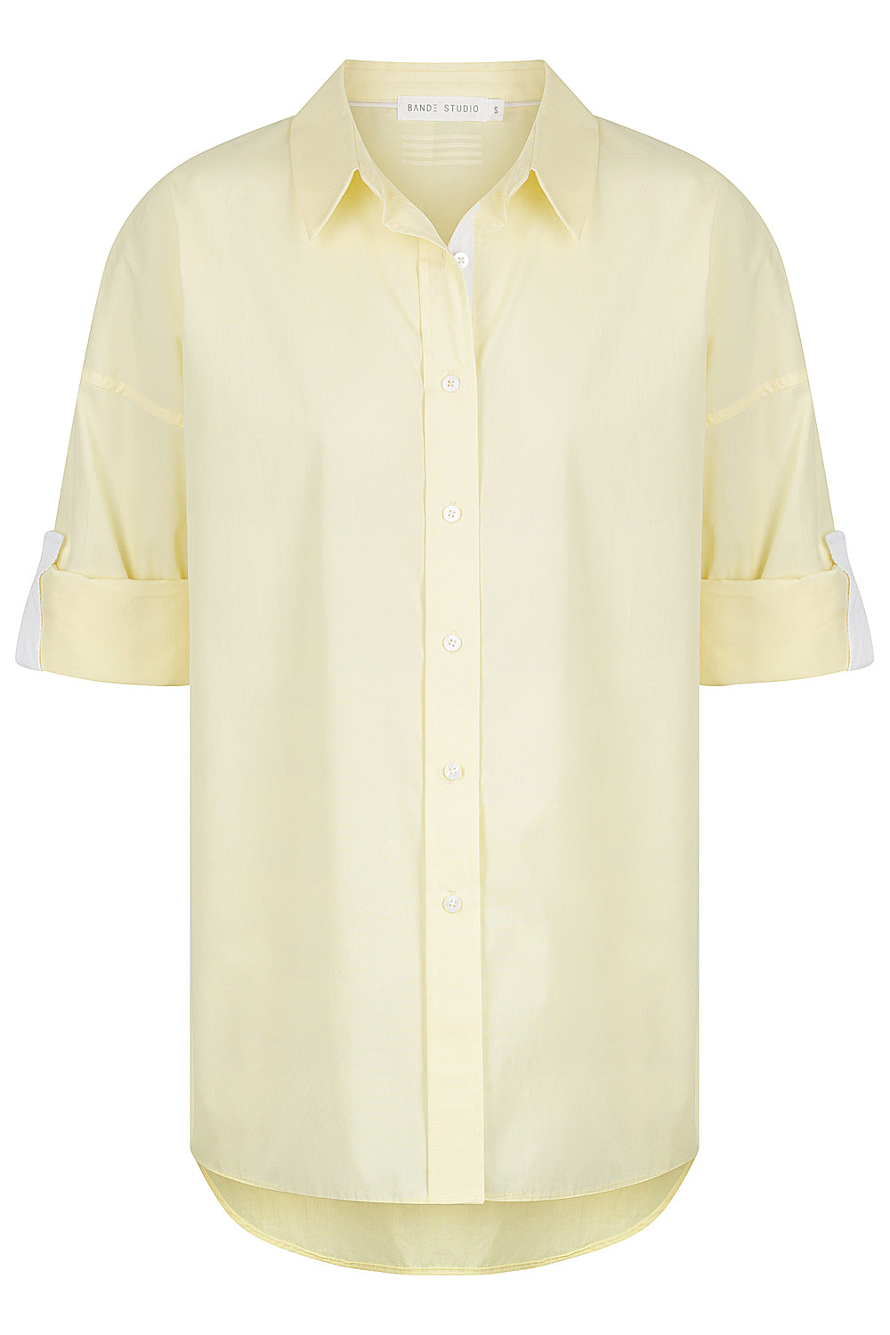 Classic Oversize Shirt - lemon / white