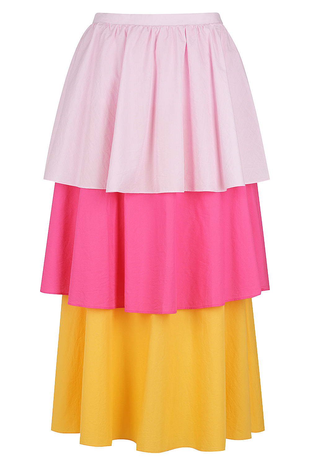 Tiered Colour Block Skirt - tropical melon